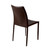 Set of Two Brown Upholstered Leather Dining Side Chairs