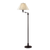 59" Bronze Swing Arm Floor Lamp With Beige Empire Shade
