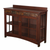 44" Brown Wood With Glass Sideboard with Two Doors
