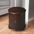 24" Dark Brown Wood Round Drum End Table