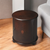 24" Dark Brown Wood Round Drum End Table