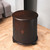 24" Dark Brown Wood Round Drum End Table