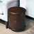 24" Dark Brown Wood Round Drum End Table