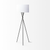66" Black Tripod Floor Lamp With White Fabric Drum Shade