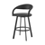 26" Black Faux Leather and Iron Low Back Counter Height Swivel Bar Chair