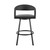26" Black Faux Leather and Iron Low Back Counter Height Swivel Bar Chair