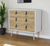 32" White and Natural Three Drawer Dresser