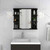 24" Black Wall Mounted Mirrored Cabinet With Four Shelves