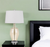 29" Nickel Metal Round Table Lamp With White Drum Shade