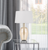 29" Nickel Metal Round Table Lamp With White Drum Shade