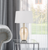 29" Nickel Metal Round Table Lamp With White Drum Shade