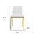 Set of Two White and Gold Upholstered Leather Dining Side Chairs