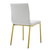 Set of Two White and Gold Upholstered Leather Dining Side Chairs