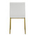 Set of Two White and Gold Upholstered Leather Dining Side Chairs