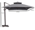 113" Dark Gray Polyester Rectangular Tilt Cantilever Patio Umbrella With Stand