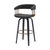 31" Black Faux Leather Swivel Bar Height Bar Chair
