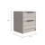 19" Light Gray Two Drawer Faux Wood Nightstand