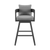 34" Dark Gray Metal Swivel Low back Outdoor Counter Height Bar chair with Footrest