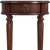 26" Brown Distressed Wood Round End Table With Drawer And Shelf