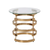 21" Champagne Glass And Iron Round End Table