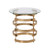 21" Champagne Glass And Iron Round End Table