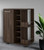 Brown Rolling Bar Cart With Wine Storage