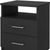 20" Black Wood Two Drawer Nightstand