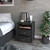 20" Black Wood Two Drawer Nightstand