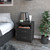 20" Black Wood Two Drawer Nightstand