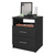 20" Black Wood Two Drawer Nightstand
