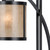 26" Black Metal Lantern Table Lamp With White Drum Shade