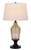 31" Bronze Glass Table Lamp With White Empire Shade