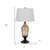 31" Bronze Glass Table Lamp With White Empire Shade