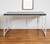 54" Black and Silver Wood and Stainless Steel Writing Desk