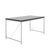 54" Black and Silver Wood and Stainless Steel Writing Desk