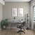 54" Black and Silver Wood and Stainless Steel Writing Desk