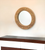 11" Brown Solid Wood Round Accent Mirror