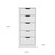 18" White Five Drawer Dresser