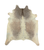 6' X 7' Brown and White Cowhide Hand Knotted Area Rug