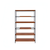 70" Oak And Black Metal and Wood Six Tier Etagere Bookcase
