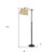 63" Bronze Adjustable Traditional Shaped Floor Lamp With Tan Square Shade