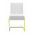 Set of Two White and Gold Upholstered Faux Leather Dining Side Chairs
