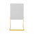 Set of Two White and Gold Upholstered Faux Leather Dining Side Chairs