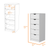 18" White Five Drawer Dresser