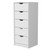 18" White Five Drawer Dresser