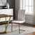 Set of Two White and Gold Upholstered Leather Dining Side Chairs