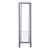56" Clear and Silver Glass Mirrored Floor Shelf Console Table With Storage