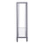 56" Clear and Silver Glass Mirrored Floor Shelf Console Table With Storage