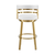 26" White and Gold Faux Leather and Stainless Steel Low Back Counter Height Swivel Bar Chair