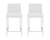 Set of Two 24" White And Silver Steel Low Back Counter Height Bar Chairs